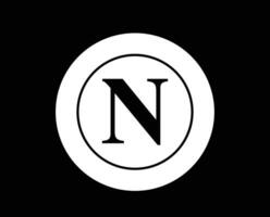 napoli klubb logotyp symbol vit serie en fotboll calcio Italien abstrakt design vektor illustration med svart bakgrund