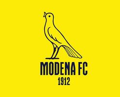 modena fc klubb symbol logotyp serie en fotboll calcio Italien abstrakt design vektor illustration med gul bakgrund