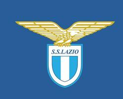 lazio klubb symbol logotyp serie en fotboll calcio Italien abstrakt design vektor illustration med blå bakgrund
