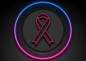Brust Krebs Bewusstsein Monat. Neon- Laser- Rosa Band Band vektor