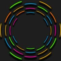 färgrik neon cirklar tech abstrakt bakgrund vektor