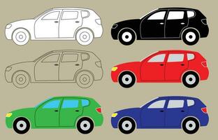 illustration vektor av platt design bil, siluett bil, disposition bil, färgad bil, bil ikon