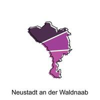 Karte von Neustadt ein der Waldnaab geometrisch bunt Illustration Design Vorlage, Deutschland Land Karte auf Weiß Hintergrund Vektor