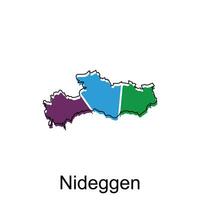 Karte von nideggen geometrisch bunt Illustration Design Vorlage, Deutschland Land Karte auf Weiß Hintergrund Vektor