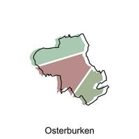 vektor Karta av osterburken modern översikt, hög detaljerad vektor illustration design mall, lämplig för din företag