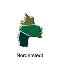 Karta av norderstedt geometrisk färgrik illustration design mall, Tyskland Land Karta på vit bakgrund vektor