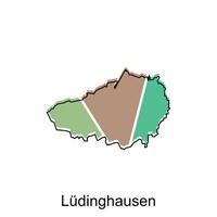 Karta av ludinghausen vektor design mall, nationell gränser och Viktig städer illustration design