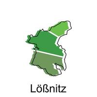 Lobnitz Karte. Vektor Karte von das Deutsche Land. Grenzen von zum Ihre Infografik. Vektor Illustration Design Vorlage