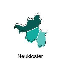 Karte von neekloster Vektor Design Vorlage, National Grenzen und wichtig Städte Illustration