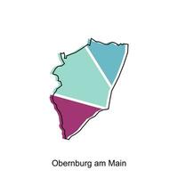 obernburg bin Main Karte. Vektor Karte von das Deutsche Land. Grenzen von zum Ihre Infografik. Vektor Illustration Design Vorlage