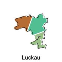 Karte von Luckau, Welt Karte International Vektor Vorlage mit Gliederung Grafik skizzieren Stil isoliert auf Weiß Hintergrund