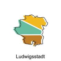 Karta av ludwigsstadt, värld Karta internationell vektor mall med översikt grafisk skiss stil isolerat på vit bakgrund