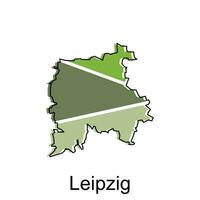 leipzig stad Karta. vektor Karta av tysk Land design mall med översikt grafisk färgrik stil på vit bakgrund