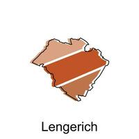 lengerich Stadt Karte. Vektor Karte von Deutsche Land Design Vorlage mit Gliederung Grafik bunt Stil auf Weiß Hintergrund