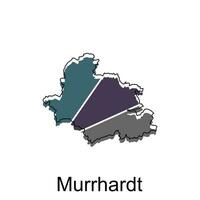Murrhardt Stadt Karte. Vektor Karte von Deutsche Land Design Vorlage mit Gliederung Grafik bunt Stil auf Weiß Hintergrund