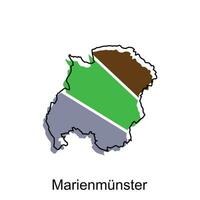 marienmunster stad av Tyskland Karta vektor illustration, vektor mall med översikt grafisk skiss stil på vit bakgrund