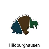 Karte von Hildburghausen Vektor Design Vorlage, National Grenzen und wichtig Städte Illustration