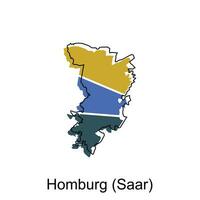 Karte von Homburg, Saar Vektor Design Vorlage, National Grenzen und wichtig Städte Illustration