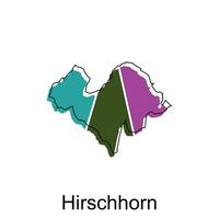 Karta av hirschhorn vektor design mall, nationell gränser och Viktig städer illustration