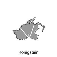 konigstein stad Karta illustration. förenklad Karta av Tyskland Land vektor design mall