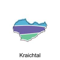 kraichtal stad Karta illustration. förenklad Karta av Tyskland Land vektor design mall