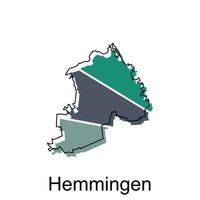 hemmingen Stadt Karte Illustration. vereinfacht Karte von Deutschland Land Vektor Design Vorlage