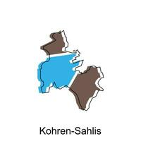 kohren sahlis stad Karta illustration. förenklad Karta av Tyskland Land vektor design mall