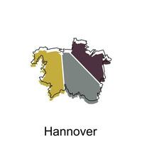 Hannover Stadt Karte Illustration. vereinfacht Karte von Deutschland Land Vektor Design Vorlage