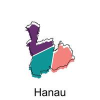 hanau stad Karta illustration. förenklad Karta av Tyskland Land vektor design mall