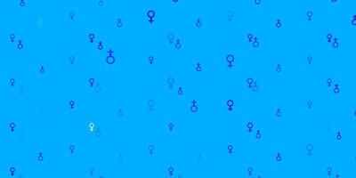 hellblauer Vektorhintergrund mit Frauensymbolen. vektor
