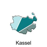 Vektor Karte von Kassel. Grenzen von zum Ihre Infografik. Vektor Illustration Design Vorlage