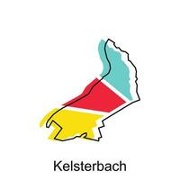 Kelsterbach Stadt Karte Illustration Design, Welt Karte International Vektor Vorlage bunt mit Gliederung Grafik