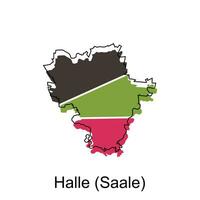 Halle, Saale Stadt Karte Illustration Design, Welt Karte International Vektor Vorlage bunt mit Gliederung Grafik