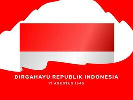 Indonesien Unabhängigkeit Tag Hintergrund Feier Abbildung. Hütte ri. Weiß und rot Farben. vektor
