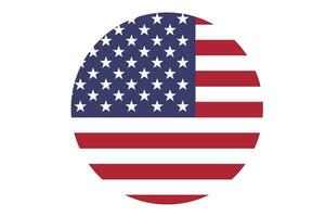 Flagge von USA Amerika runden Symbol, Banner Vektor Illustration.