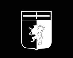 genua klubb logotyp symbol vit serie en fotboll calcio Italien abstrakt design vektor illustration med svart bakgrund