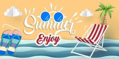 realistisch Sommer- Verkauf Banner und Poster Design mit tropisch Blätter Hintergrund Vektor. groß und Super Verkauf Sommer- Hintergrund Design. vektor