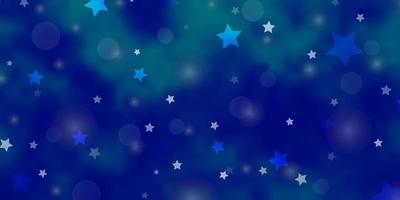 hellblaue Vektorvorlage mit Kreisen, Sternen. abstrakte Illustration mit bunten Flecken, Sternen. Textur für Jalousien, Vorhänge. vektor