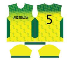 Australien cricket team sporter unge design eller Australien cricket jersey design vektor