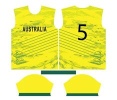 Australien cricket team sporter unge design eller Australien cricket jersey design vektor