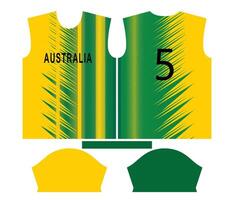 Australien cricket team sporter unge design eller Australien cricket jersey design vektor