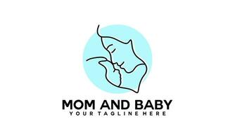 Mama und Baby Logo Designmama und Baby Logo Design. Mutter und Baby im einfach Stil Illustration. vektor