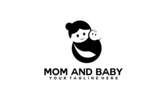 mamma och bebis logotyp designmom och bebis logotyp design. mor och bebis i enkel stil illustration. vektor