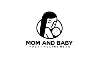 mamma och bebis logotyp designmom och bebis logotyp design. mor och bebis i enkel stil illustration. vektor