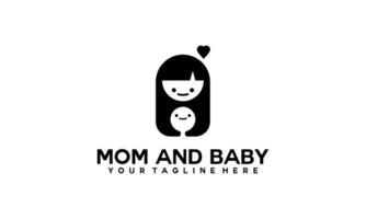 Mama und Baby Logo Designmama und Baby Logo Design. Mutter und Baby im einfach Stil Illustration. vektor