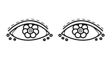 Mystiker Augen. Gekritzel Augen Sammlung. Hand gezeichnet Karikatur. Vektor Illustration isoliert auf Weiß.