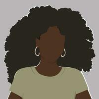 silhuett av en svart kvinna. modern platt vektor illustration.