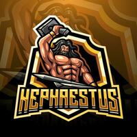 logotypdesign för hephaestus esport maskot vektor