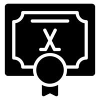 Zertifikat-Glyphe-Symbol vektor