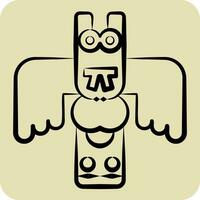 ikon totem. relaterad till alaska symbol. hand dragen stil. enkel design redigerbar. enkel illustration vektor